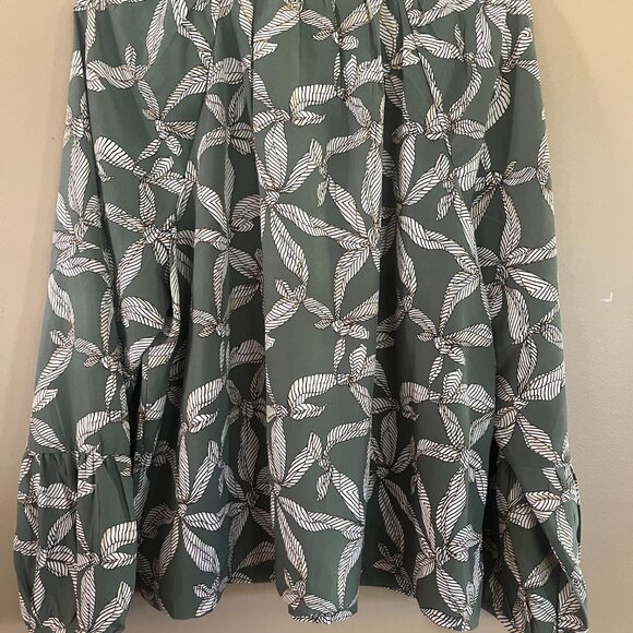 LOFT Green Floral Print Blouse - XXL - New! - Picture 5 of 7